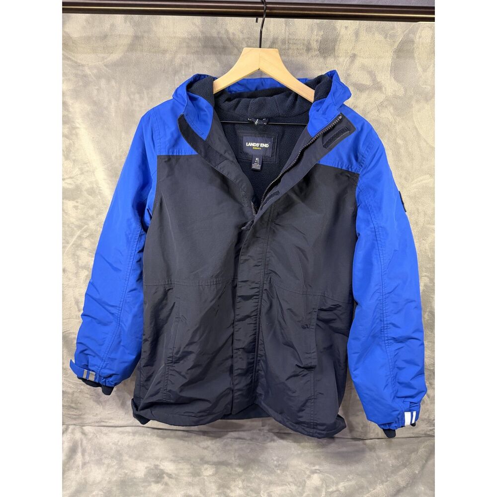 Lands End - Squall Line, Fleece Lined, Navy/Blue Winter Coat - Boys XL